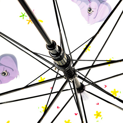 Зонт трость полуавтоматический для девочек ZENDEN YU-12UCM-015-1, цвет бесцветный, размер ONE SIZE - фото 4