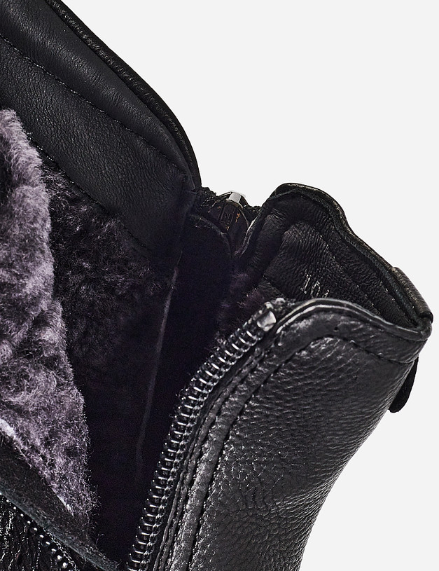 Черные зимние мужские ботинки из кожи MASCOTTE 104-1215133-3180M | ракурс 7