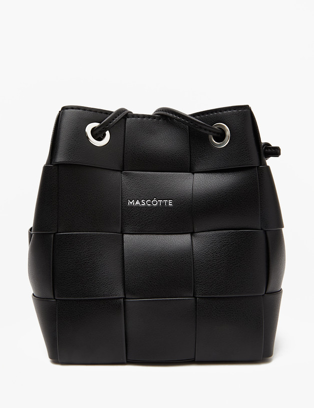 Черная женская сумка с плетеным дизайном MASCOTTE 610-4118-602 | ракурс 2