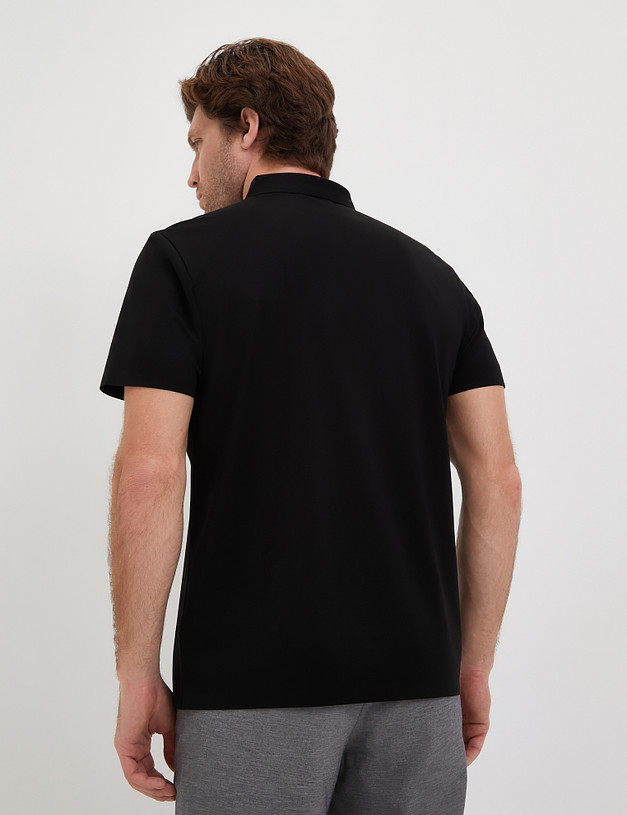 Черная мужская футболка-поло MASCOTTE 873-4104-2602 | ракурс 2