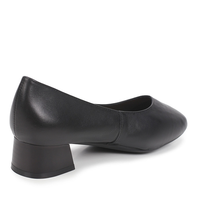 Черные кожаные женские туфли с квадратным мысом «Томас Мюнц»