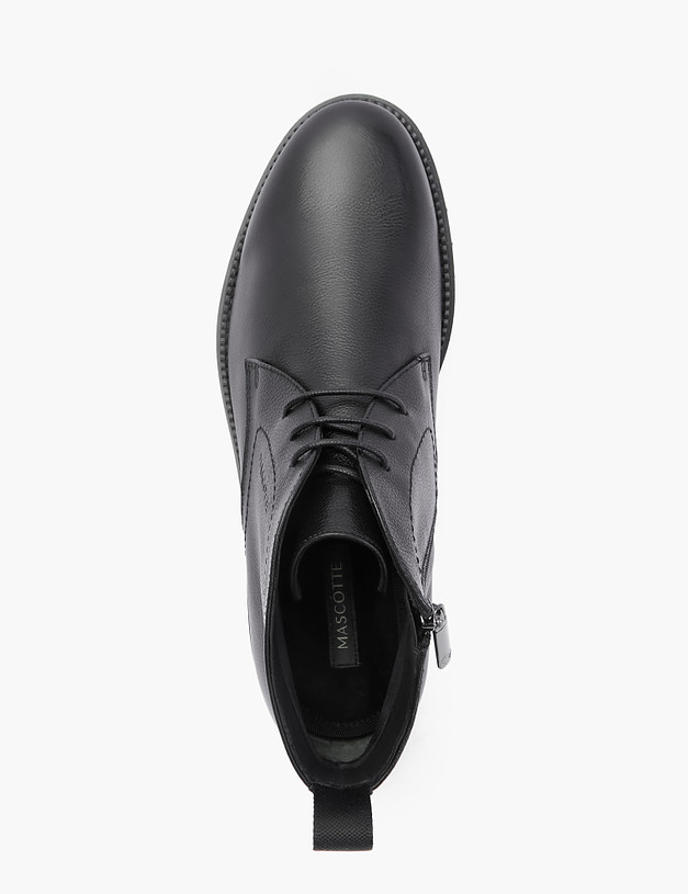 Черные кожаные мужские ботинки MASCOTTE 128-223021-0102 | ракурс 4