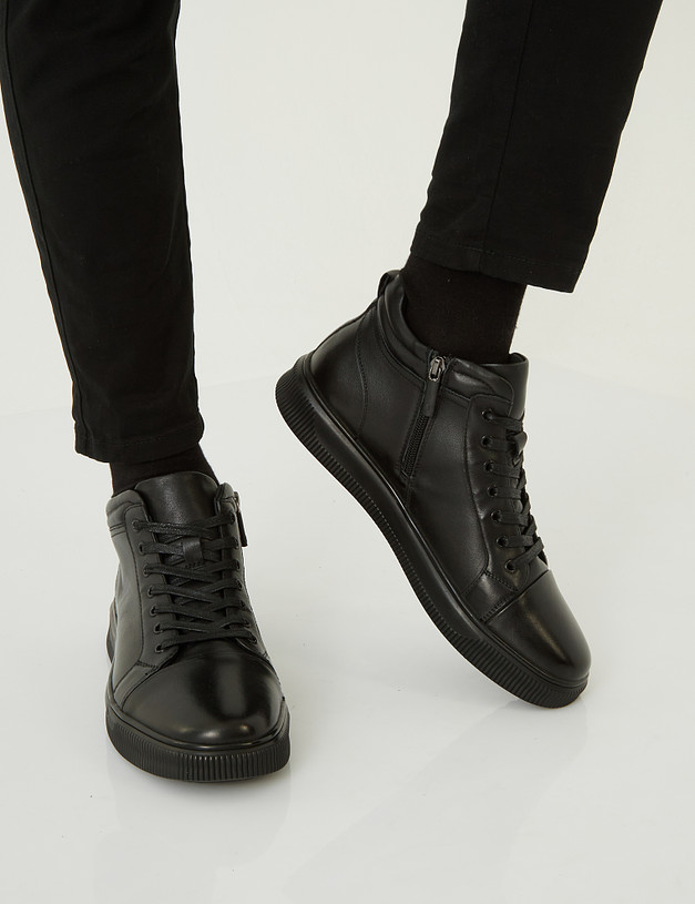Черные мужские ботинки из кожи MASCOTTE 104-1211122-3107M | ракурс 1