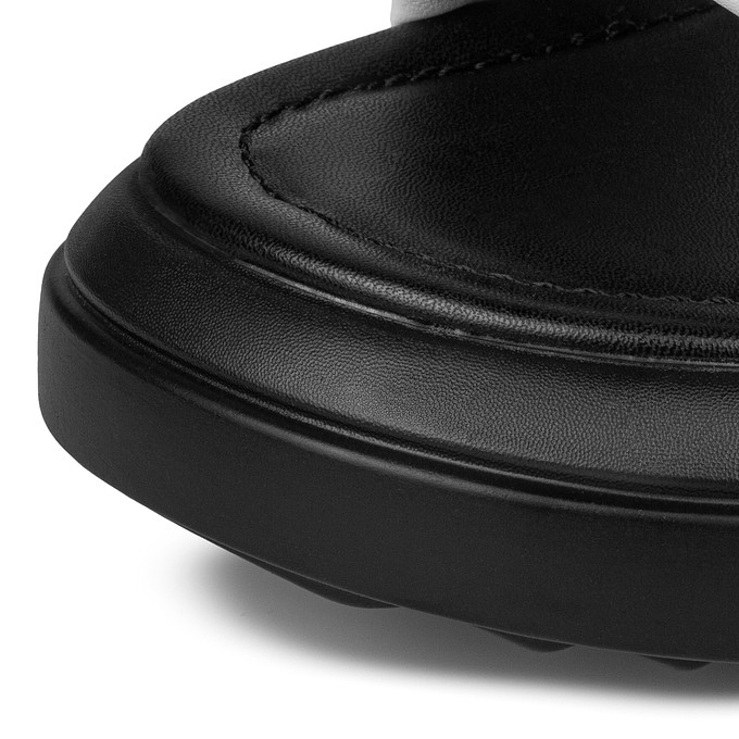 Женские кожаные сандалии черно-белого цвета LOLLI|POLLI
