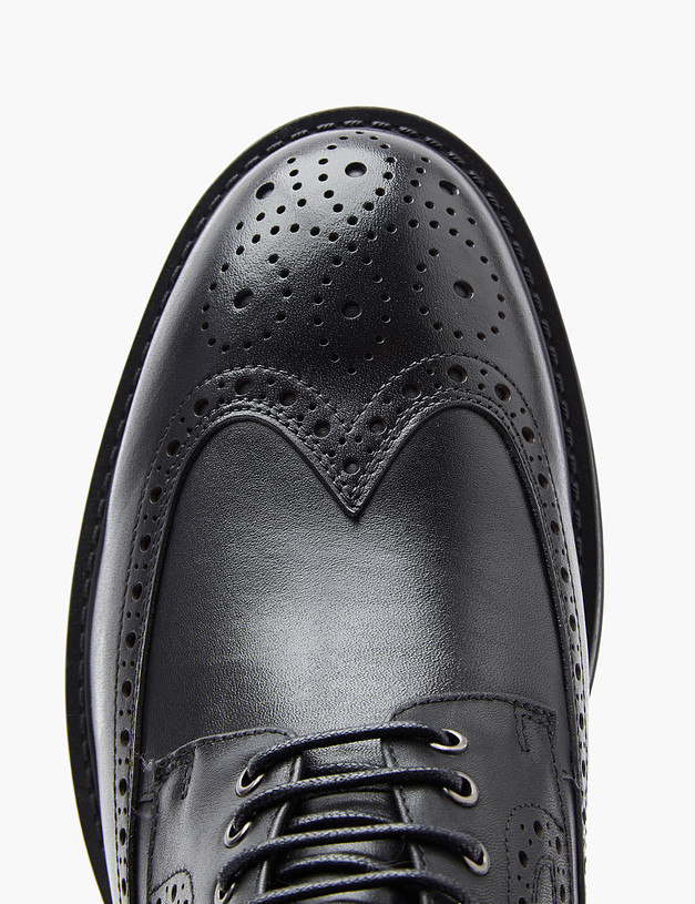Черные мужские зимние ботинки с перфорацией MASCOTTE 175-321731-0102 | ракурс 4