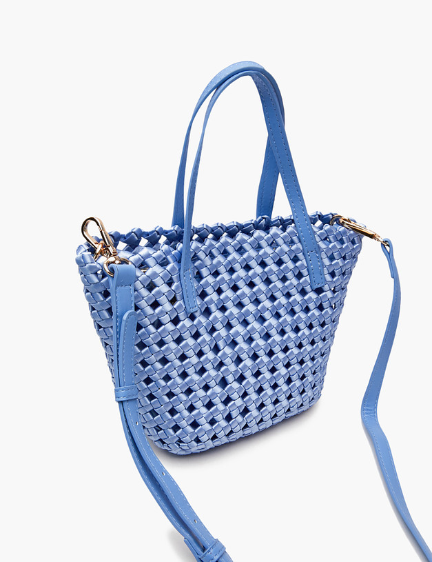 Голубая женская плетеная сумка MASCOTTE 647-4111-203 | ракурс 4