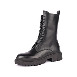 163-32WK-855SR Полусапоги женские и.кожа/ворс.ткань-и.кожа черн, INSTREET