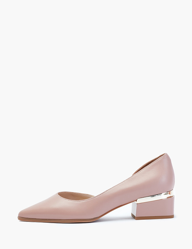 Розовые женские туфли на фактурном каблуке MASCOTTE 126-212611-0508 | ракурс 2