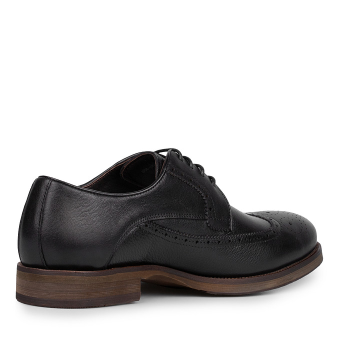 Черные мужские кожаные туфли с острым мысом Thomas Munz