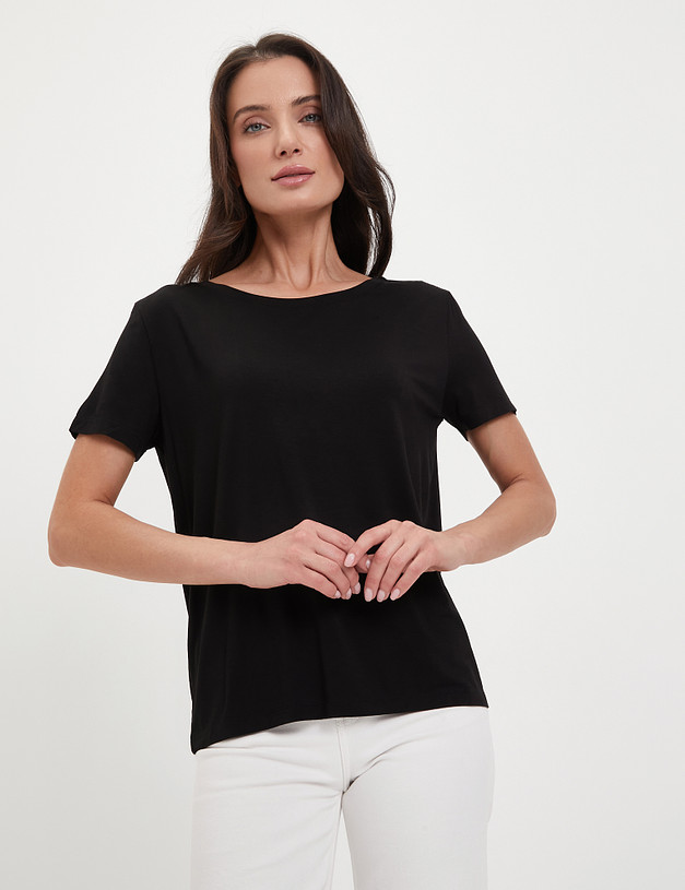 Черная женская футболка MASCOTTE 852-4102-7602 | ракурс 5