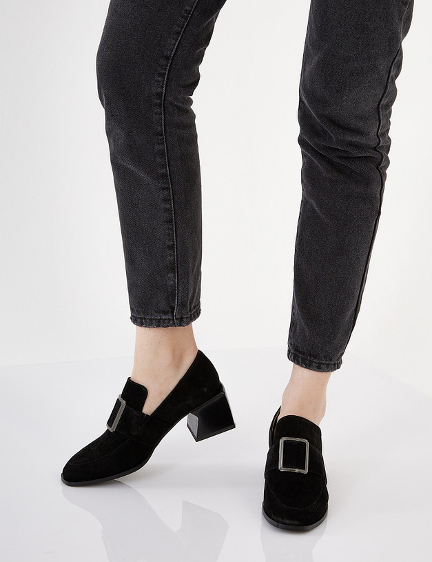 Черные женские туфли с пряжкой MASCOTTE 100-121711-3605M | ракурс 1