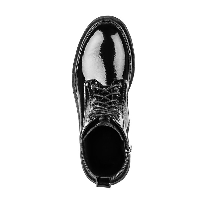 Черные женские кожаные ботинки лакированные "Томас Мюнц"