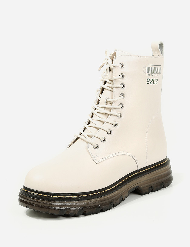 Белые женские зимние ботинки MASCOTTE 78-120431-0101 | ракурс 3