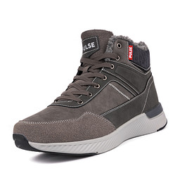 189-32MV-618SW Ботинки для активного отдыха мужские и.кожа-текстиль/и.мех серый, Pulse
