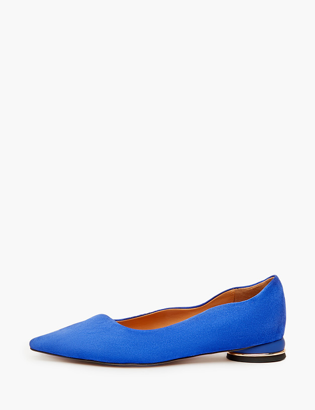 Синие женские туфли из велюра MASCOTTE 233-313311-4628M | ракурс 2