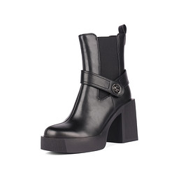 201-42WA-228SR Ботинки женские и.кожа/ворс.ткань черн, INSTREET