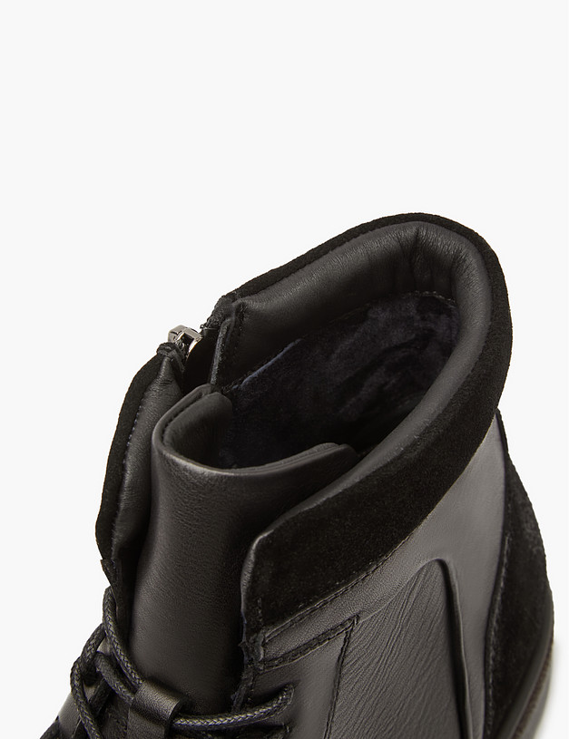 Черные мужские ботинки из кожи и велюра MASCOTTE 22-320621-0102 | ракурс 7