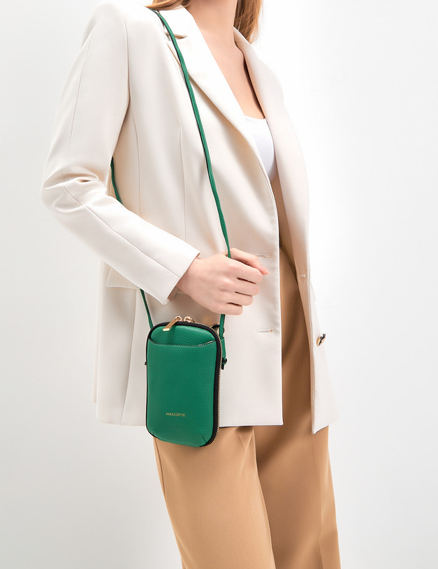 Зеленая женская сумка для мобильного MASCOTTE 610-3101-604 | ракурс 1