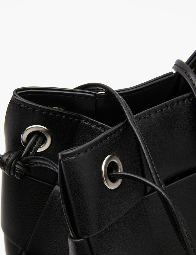 Черная женская сумка с плетеным дизайном MASCOTTE 610-4118-602 | ракурс 5