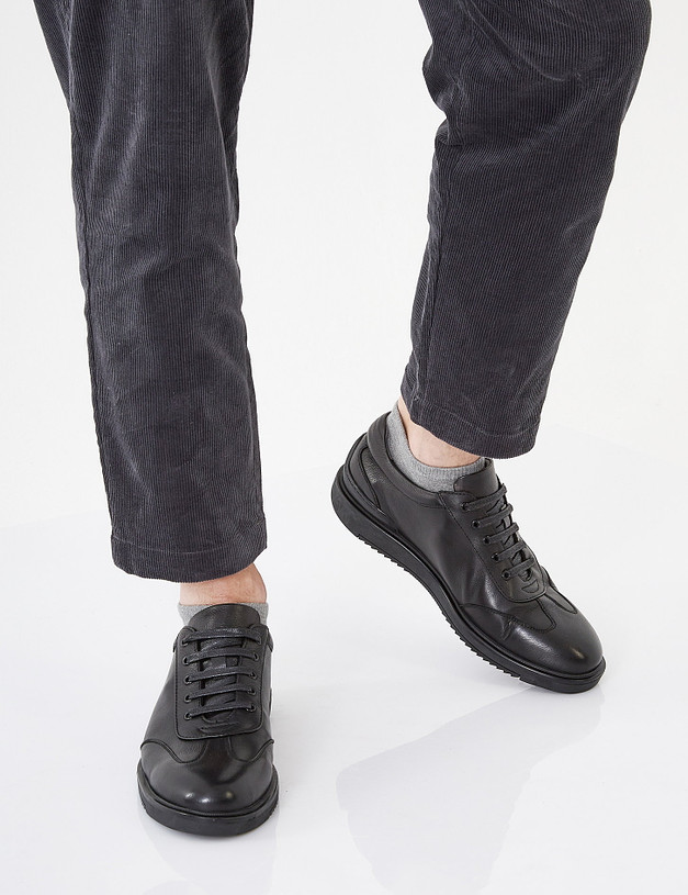 Черные мужские кроссовки из кожи MASCOTTE 128-1232216-0102 | ракурс 1