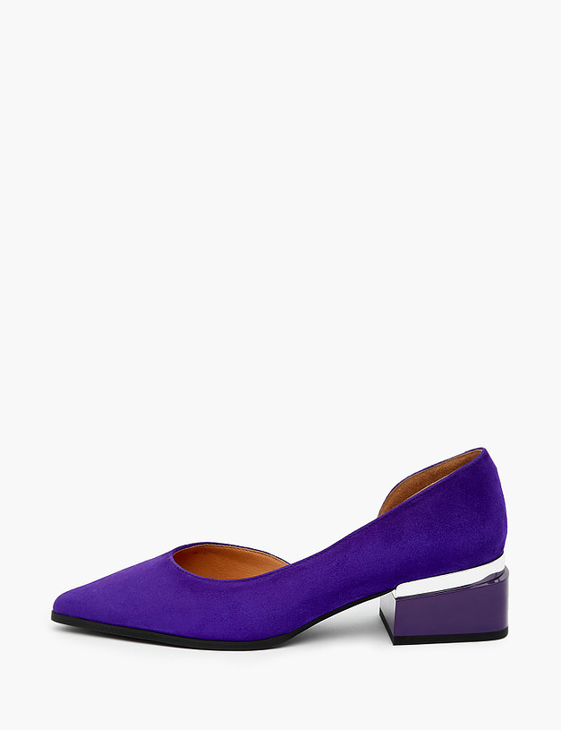 Темно-фиолетовые женские туфли из велюра MASCOTTE 126-212611-0603 | ракурс 1