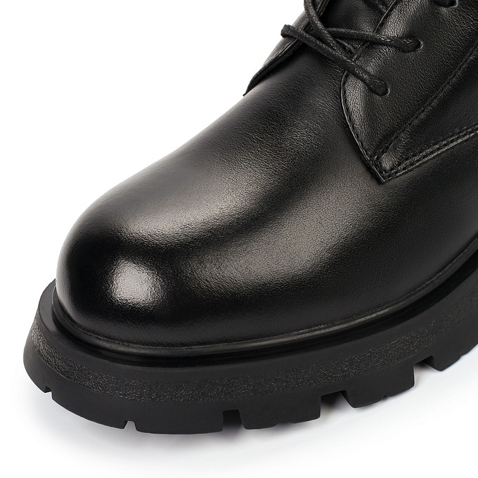 Черные кожаные женские ботинки со шнуровкой «Саламандер»