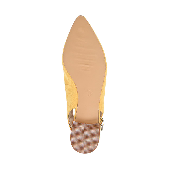 Желтые женские туфли с открытой пяткой на небольшом каблуке LOLLI|POLLI