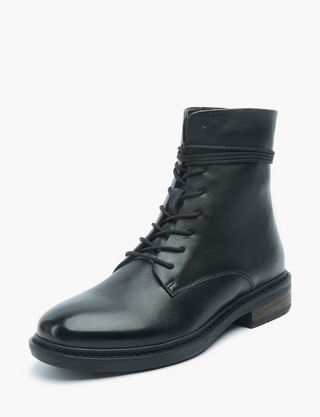 Черные женские ботинки с длинным шнурком MASCOTTE 58-2146023-0102 | ракурс 3