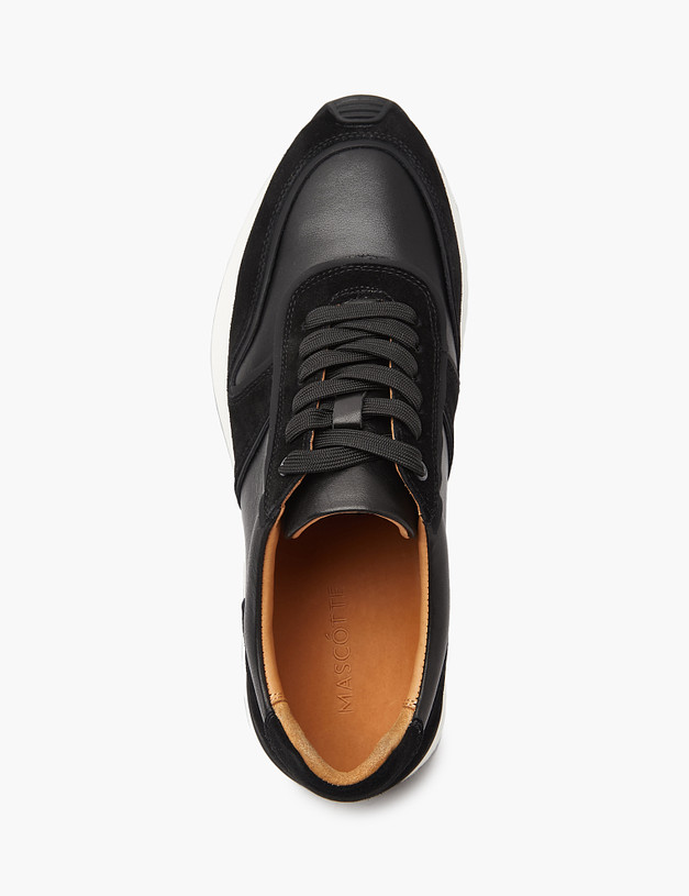 Черные мужские кроссовки из кожи и велюра MASCOTTE 22-412711-3205M | ракурс 5
