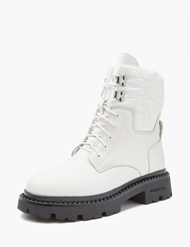 Белые женские зимние ботинки MASCOTTE 233-3201734-3192M | ракурс 2
