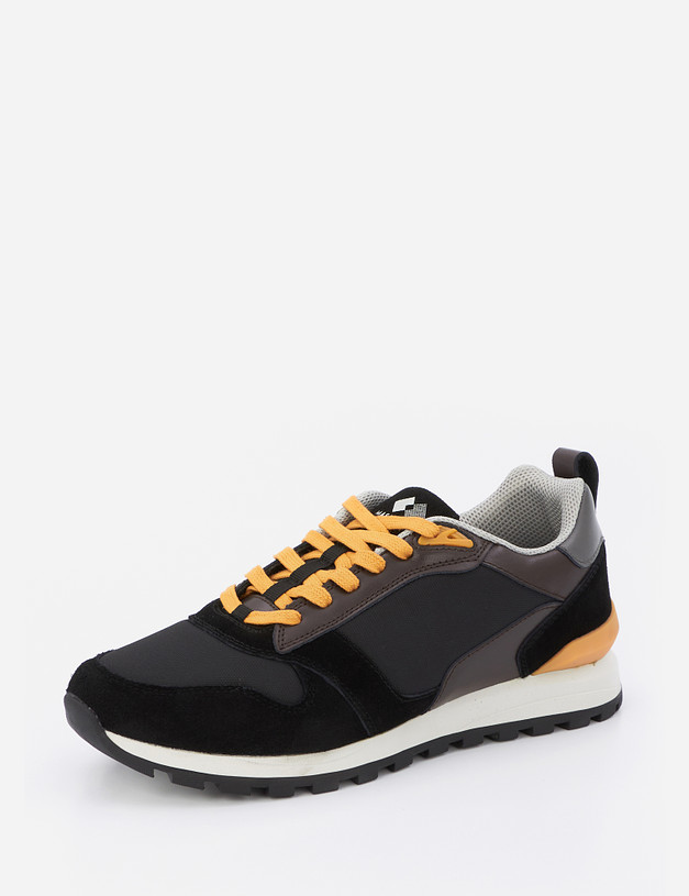 Черные мужские кроссовки с желтыми вставками MASCOTTE 189-1212321-0202 | ракурс 3