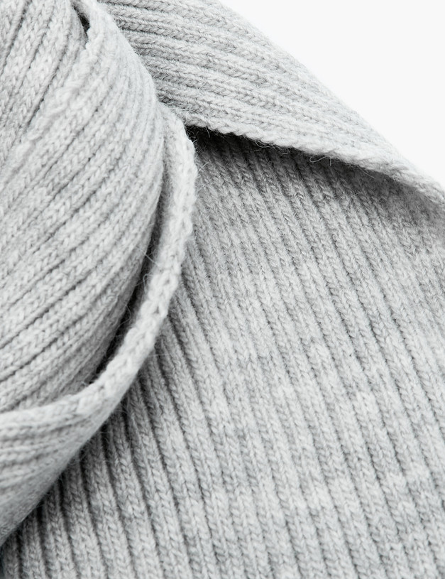 Серый женский шарф в рубчик MASCOTTE 781-2208-510 | ракурс 3