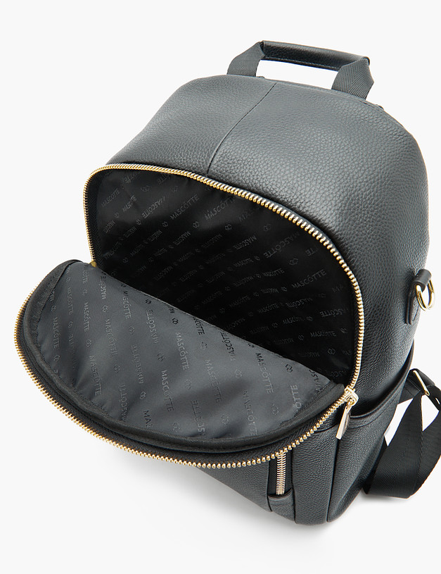 Черный кожаный женский рюкзак MASCOTTE 602-3102-102 | ракурс 4