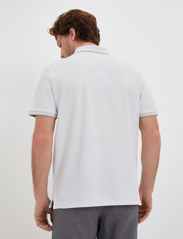 Белая мужская футболка-поло MASCOTTE 873-4103-2601 | ракурс 2