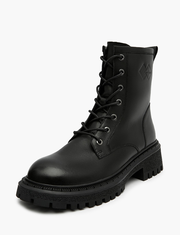 Черные кожаные женские зимние ботинки MASCOTTE 58-321631-7100M | ракурс 2