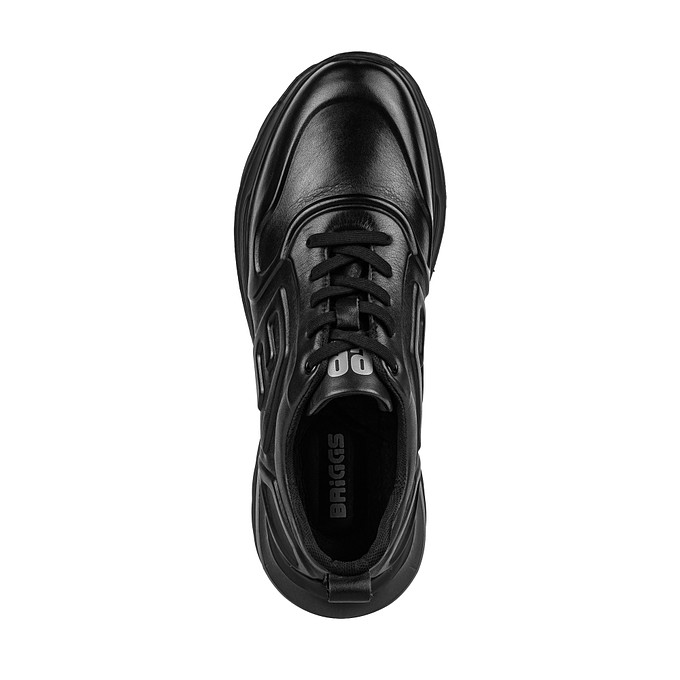 Черные мужские кроссовки из кожи с рельефной подошвой Briggs