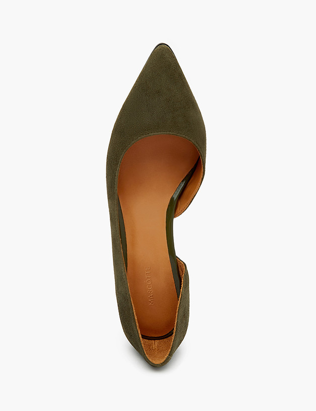 Оливковые женские туфли на низком каблуке MASCOTTE 126-212611-0604 | ракурс 4