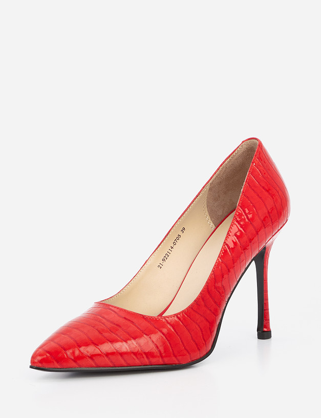 Красные женские туфли из лакированной кожи MASCOTTE 21-922114-0705 | ракурс 3
