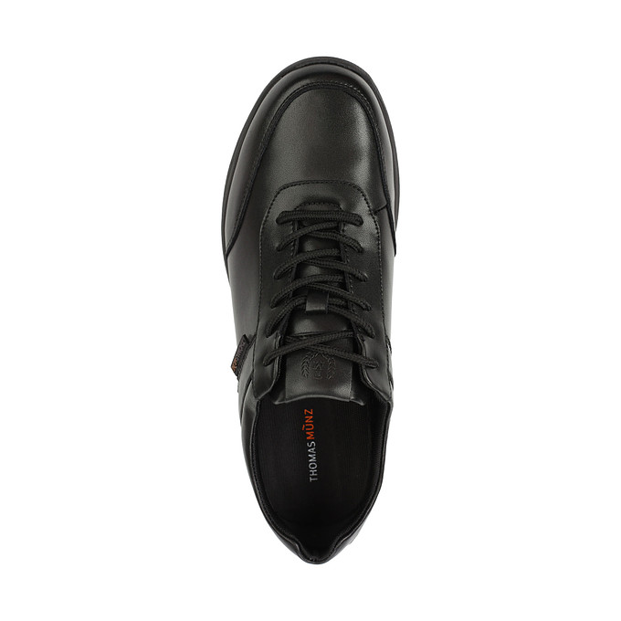 Черные кожаные мужские кроссовки Thomas Munz