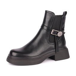 26-42WA-122SR Ботинки женские и.кожа/ворс.ткань черн, INSTREET