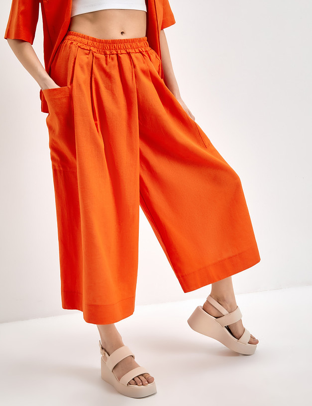 Оранжевые женские брюки-кюлоты MASCOTTE 790-3116-2713 | ракурс 4