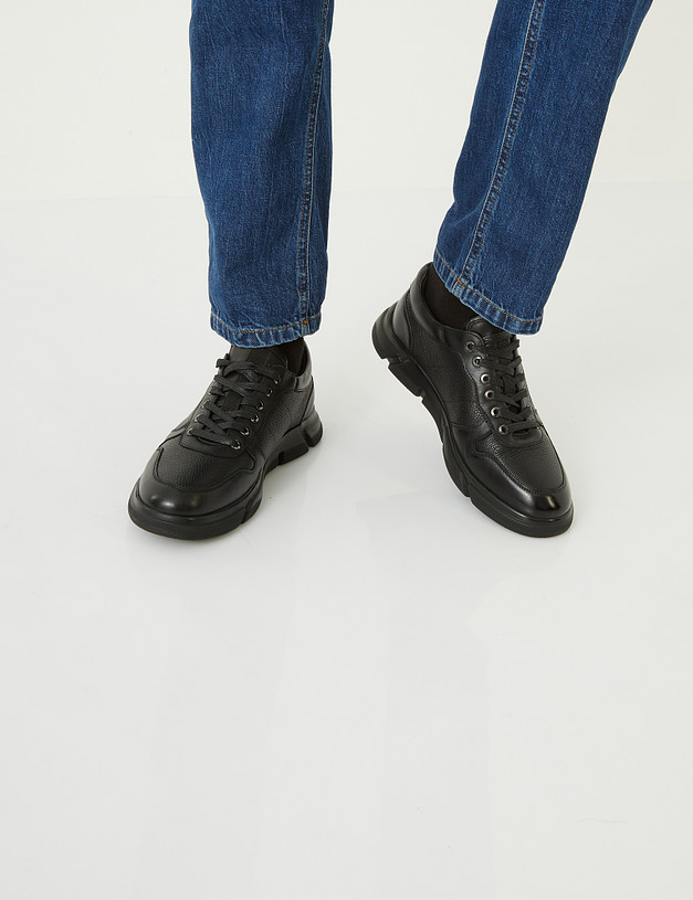 Черные мужские кроссовки из кожи MASCOTTE 104-1211621-3131M | ракурс 1