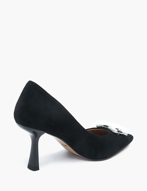 Черные велюровые женские туфли MASCOTTE 172-210113-3605M | ракурс 4