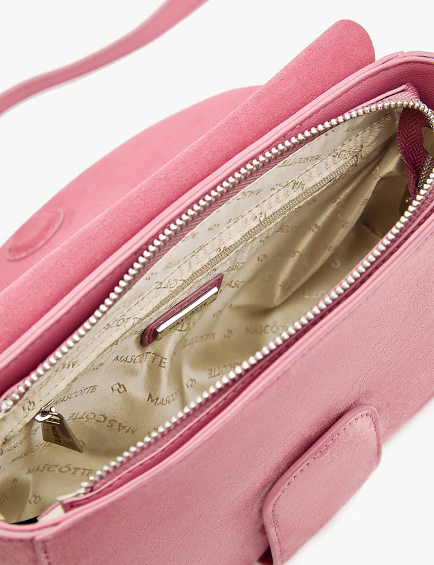 Розовая женская сумка из велюра MASCOTTE 660-3107-606 | ракурс 3