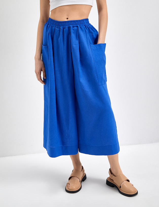 Синие женские брюки-кюлоты MASCOTTE 790-3116-2703 | ракурс 3