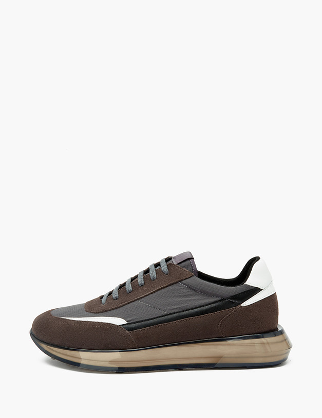 Серые мужские кроссовки с коричневыми вставками MASCOTTE 128-311011-0210 | ракурс 1