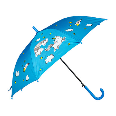 Зонт трость полуавтоматический для девочек ZENDEN YU-12UCM-013, цвет голубой, размер ONE SIZE - фото 2