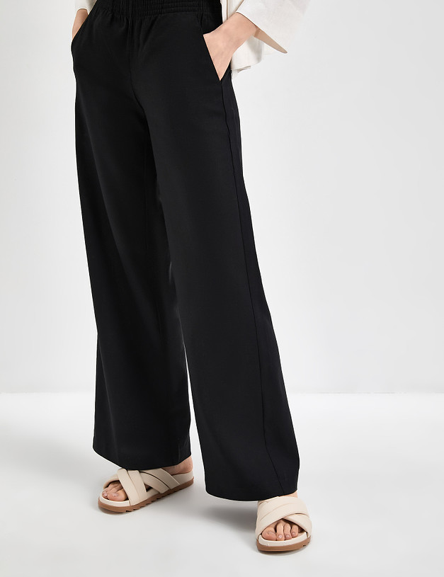 Широкие льняные женские брюки MASCOTTE 790-3117-2702 | ракурс 3