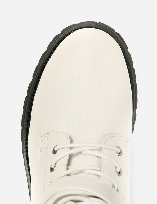 Белые женские ботинки с ремешком MASCOTTE 58-122633-0101 | ракурс 6