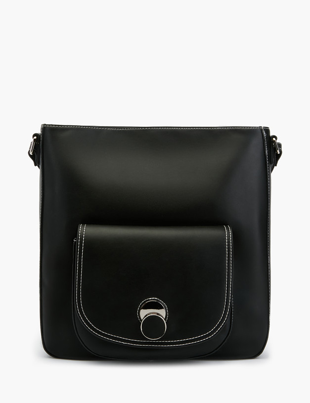 Черная женская сумка из натуральной кожи MASCOTTE 604-2133-602 | ракурс 2